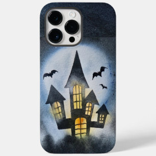 Coque Pour Pour iPhone 14 Pro Max Adorables Halloween Maison et chauves-souris hanté