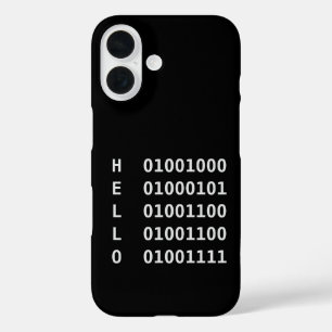 Coques iPhone 16 Affaire téléphonique du code binaire