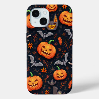 Coque Pour iPhone 15 Affaire téléphonique du Motif Citrouille Halloween