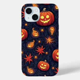 Coque Pour iPhone 15 Affaire téléphonique du Motif Citrouille Halloween