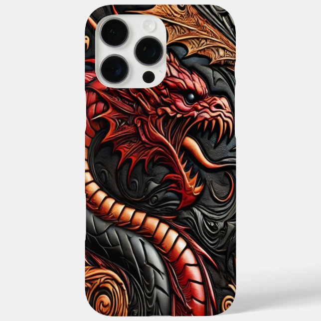 Coques Case-Mate iPhone Affichage du dragon rouge mythique (Verso)