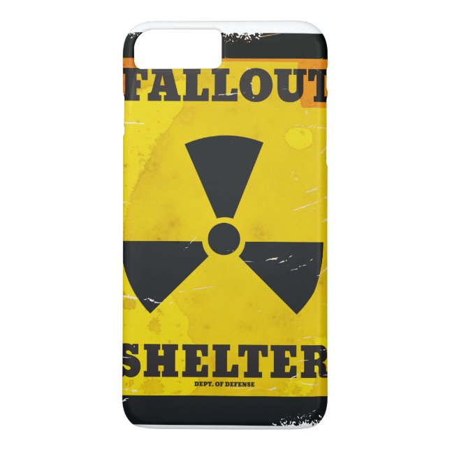 Coques Case-Mate iPhone Affiche d'avertissement vintage de Fallout Shelter (Dos)