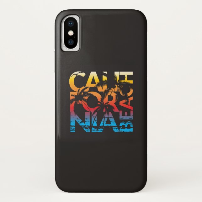 Coques Case-Mate iPhone Affiche de plage de la Californie (Dos)