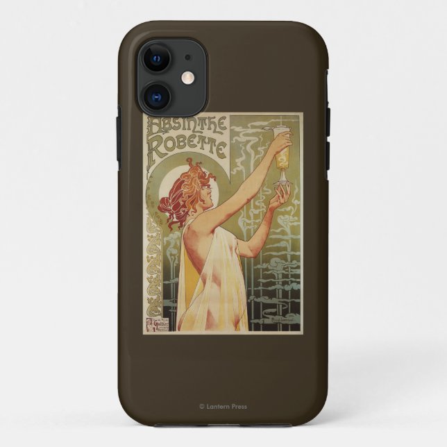 Coques Case-Mate iPhone Affiche de publicité d'absinthe de Robette (Dos)