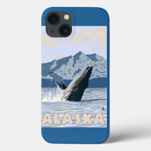 Etui iPhone 13 Affiche de Vintage voyage de baleine