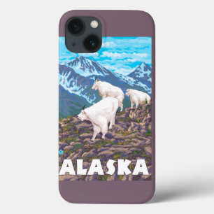 Etui iPhone 13 Affiche de Vintage voyage de chèvres