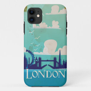 Coque iPhone 11 Affiche de voyage londonienne