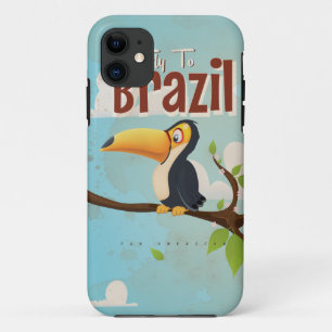 Coques Pour iPhone Affiche de voyage vintage Toucan fly to Brazil