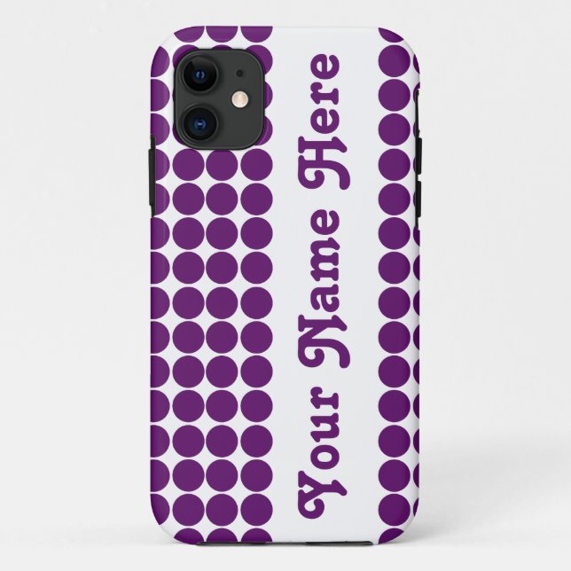 Coques Case-Mate iPhone African Violet Safari Dot avec nom (Dos)