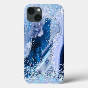 Case-Mate iPhone Case Agate bleu chic avec étincelles opalescentes