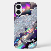 Agate holographique à faux éclat iridescent