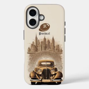 Coques iPhone 16 Age d'or : Luxe Vintage à Manhattan