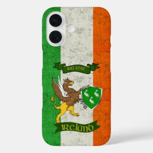 Coques iPhone 16 Ahearne Irish Shield & Griffin Personnalisé