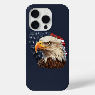 Coque iPhone 15 Pro Aigle américain drapeau