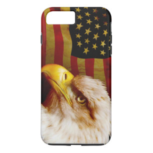 Coques Pour iPhone Aigle chauve avec le drapeau