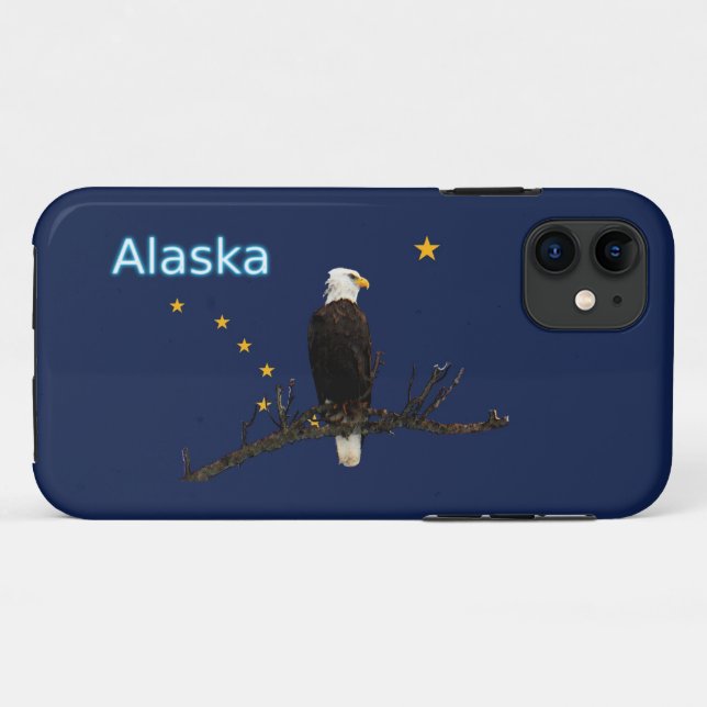 Coques Case-Mate iPhone Aigle Et Drapeau De L'Alaska (Dos (Horizontal))
