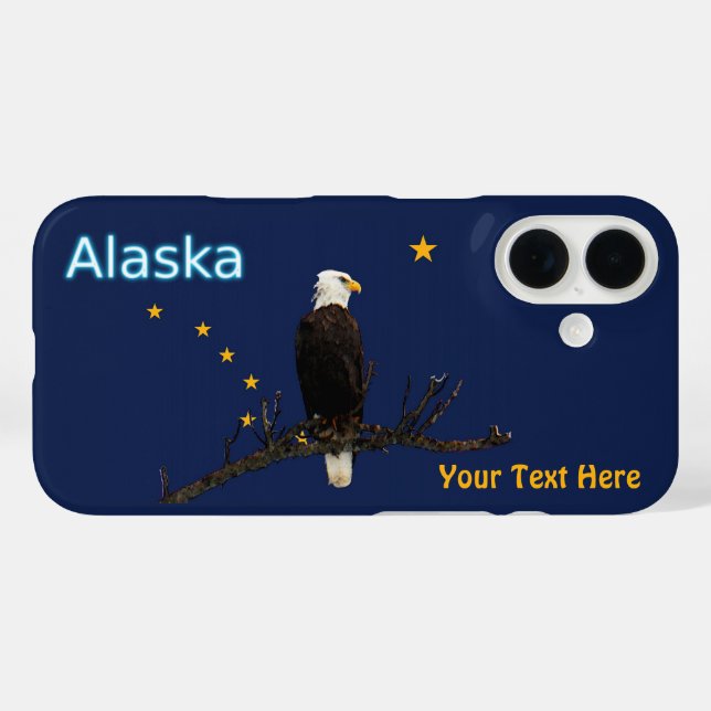Coques Case-Mate iPhone Aigle Et Drapeau De L'Alaska (Verso (horizontal))