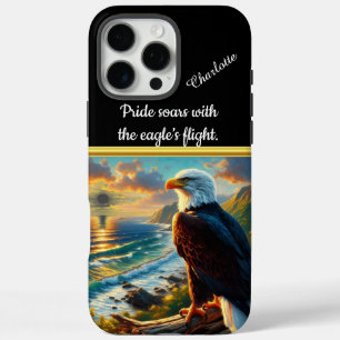 Coques iPhone 16 Pro Max Aigle regardant le lever du soleil côtier serein