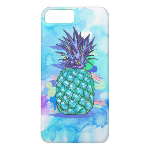 Coque iPhone 7 Plus Aiguille postérisée turquoise-verte et violette