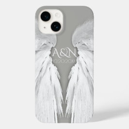 Coque Pour iPhone 14 AILES ANGEL Monogramme Elegant Grey