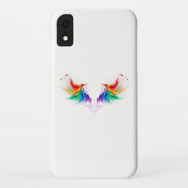 Coques Case-Mate iPhone Ailes fluffy arc-en-ciel (Dos)