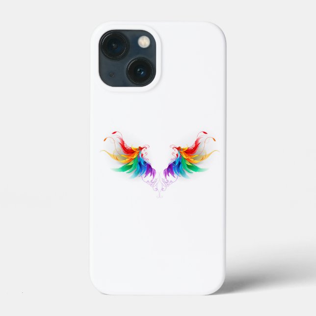 Coques Case-Mate iPhone Ailes fluffy arc-en-ciel (Verso)