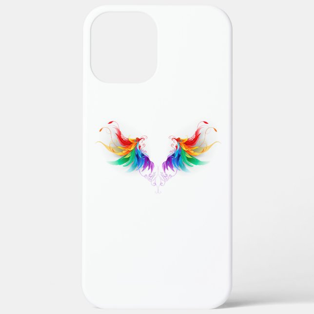 Coques Case-Mate iPhone Ailes fluffy arc-en-ciel (Verso)