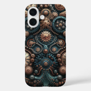 Coques iPhone 16 Ailes mécaniques et engrenages floraux