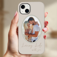 Aimer la vie avec vous Neutral Oval photo encadrée