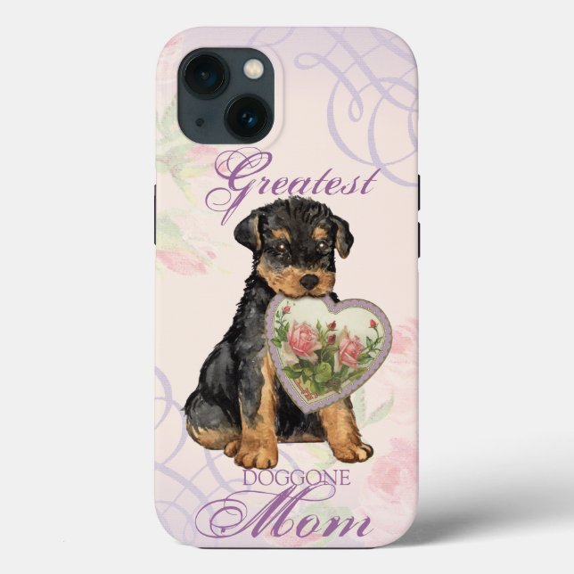 Coques Case-Mate iPhone Airedale Heart Maman (Verso)