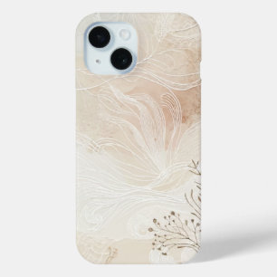 Coque Pour iPhone 15 Airy Bohemian Botanical Floral String Art Design