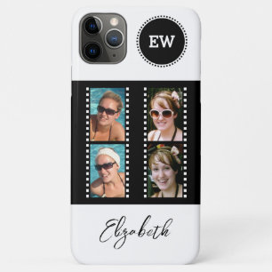 Case-Mate iPhone Case Ajouter 4 photos initiales et nom noir et blanc