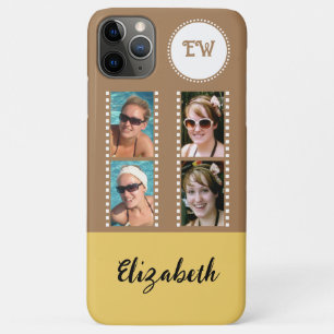 Case-Mate iPhone Case Ajouter 4 photos initiales nom jaune et marron