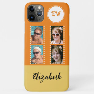 Case-Mate iPhone Case Ajouter 4 photos initiales nom jaune et orange