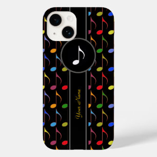 Coque Pour iPhone 14 ajouter des notes de nom/de musique colorée