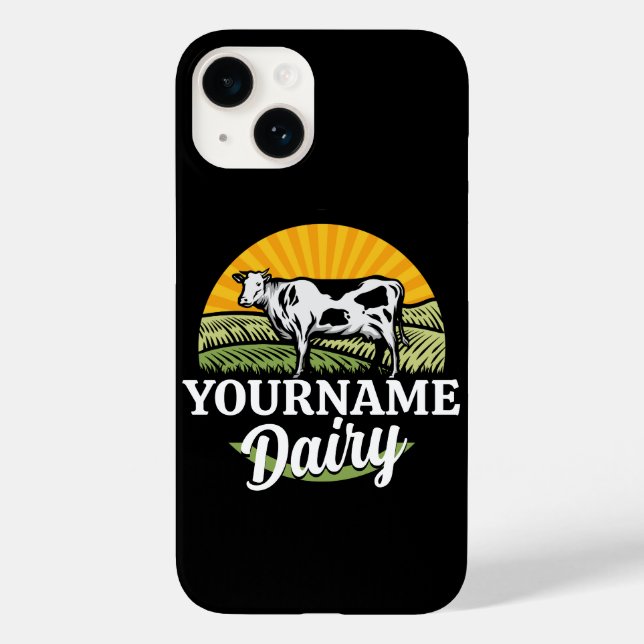 Coques Case-Mate iPhone AJOUTER NOM Sunset Ferme laitière Pâturage Holstei (Verso)
