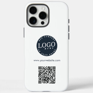Coques iPhone 16 Pro Max Ajouter un logo d'entreprise de code QR et site We