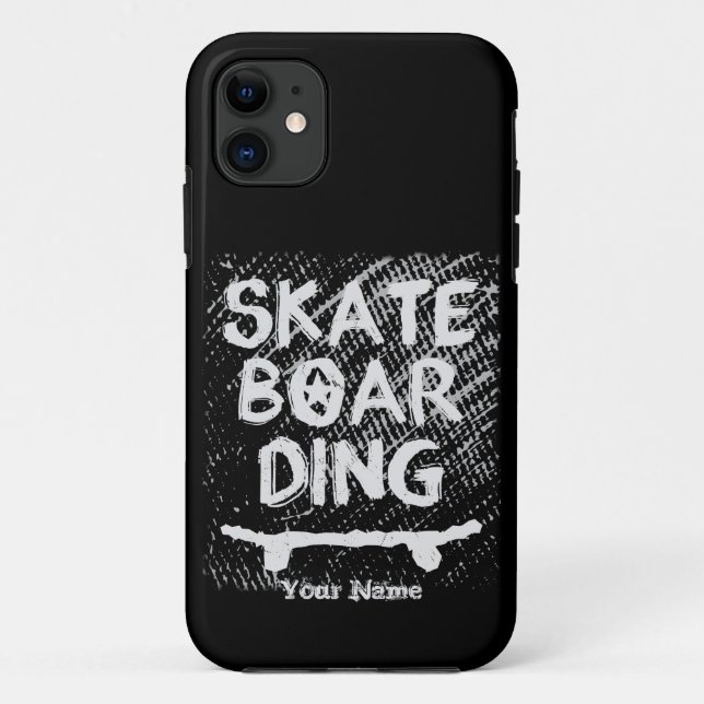 Coques Case-Mate iPhone Ajouter un nom Scratched Skateboard (Dos)
