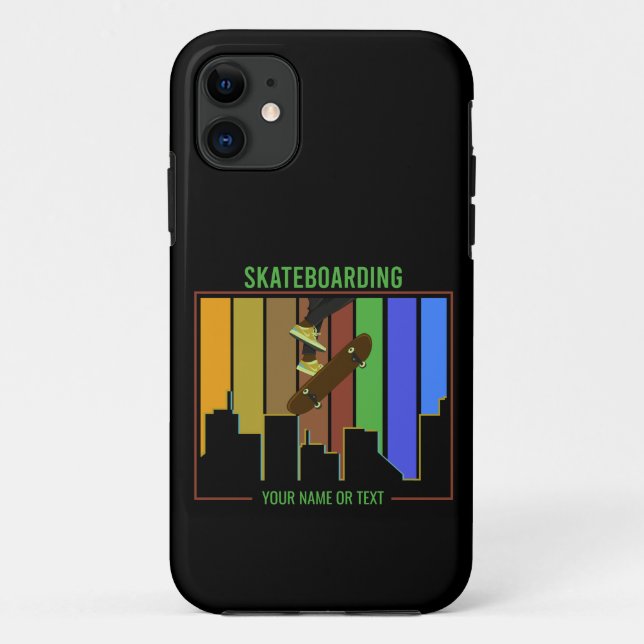Coques Case-Mate iPhone Ajouter un nom Texte Skateboard sur la scène urbai (Dos)