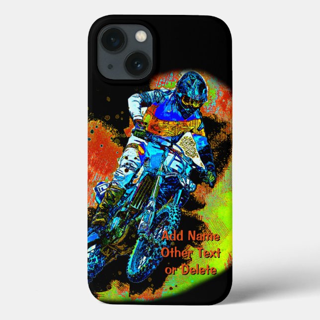Coques Case-Mate iPhone Ajouter un texte de nom (ou supprimer) Motocross R (Verso)