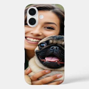 Coques iPhone 16 Ajouter une photo de Pug Personnaliser Personnalis