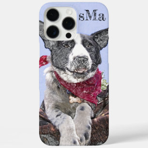 Coques iPhone 16 Pro Max Ajouter Votre Bordure Photo Collie Heeler Chien Mo