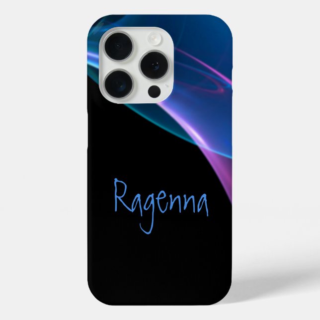 Coques Case-Mate iPhone Ajouter Votre Nom Dreamy Purple Blue Abstrait Stre (Verso)