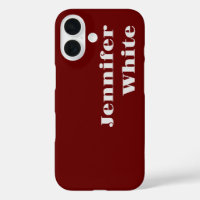 Ajouter Votre Nom Moderne Minimaliste Plain Rouge 