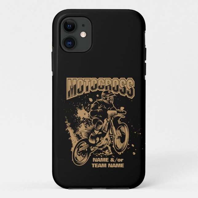 Coques Case-Mate iPhone Ajouter votre nom ou nom d'équipe Motocross Rider  (Dos)