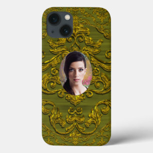iPhone 13 Case Ajouter votre photo Damask Chic
