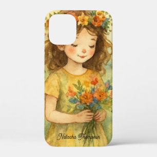 Case-Mate iPhone Case Ajouter votre propre photo Happy girl avec fleurs 