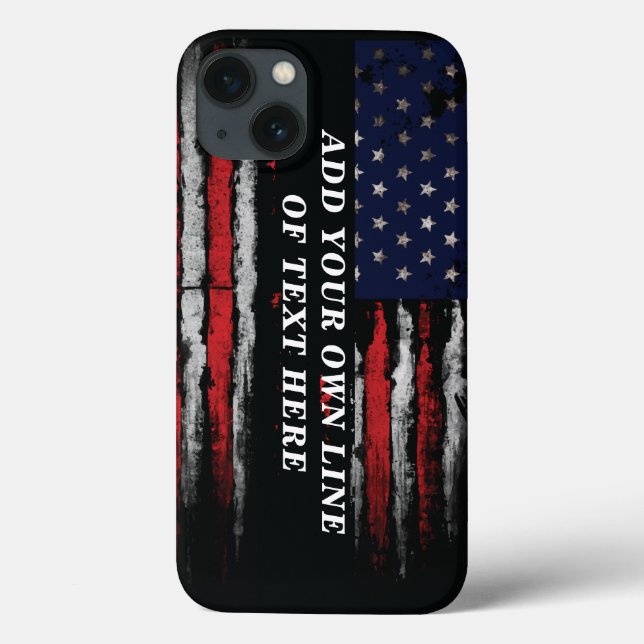 Coques Case-Mate iPhone Ajouter votre propre texte sur grunge American fla (Verso)