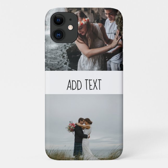 Coques Case-Mate iPhone Ajouter votre texte et deux photos modernes (Dos)