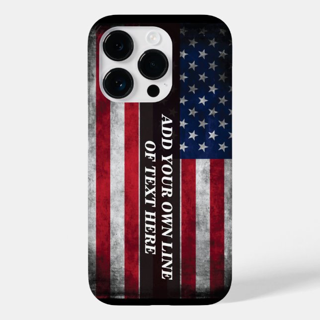 Coques Case-Mate iPhone Ajouter votre texte sur le drapeau américain (Verso)